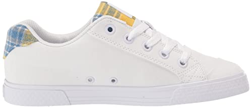 Dc Women's Chelsea Low Shoe Skate, White/Plaid, 6 #TOP5