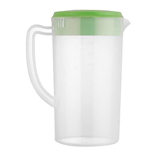 81oz/2.4Litre/0.63 Gallon Plastic Water Pitcher with Lid BPA-FREE Carafes Mix Drinks Water Jug for Hot/Cold Juice Beverage Ice Tea (Green 81oz)
