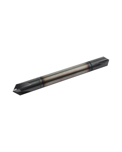 Image of 1 /4in Solid Carbide End Mill, Chamfer Mill - Double End, 4 Flutes, 90 Chamfer Angle, AlTiN Coated Bits Tool for Medium Hardness Steel, Brass, Iron