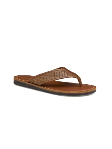 Johnston & Murphy Men's Norris Laser-Weave Thong Tan Full Grain 9 M US