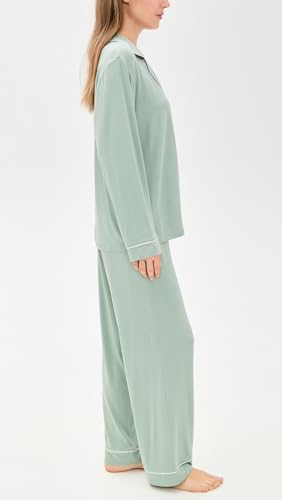 Image of Eberjey Gisele Classic Women's Pajama Set | Long Sleeve Shirt + Long Pants