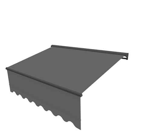 Canopée Store Banne Motorisé Semi Coffre Gris Sombra 5 x 3.5m – Aluminium et Polyester 280 g/m² pour Terrasse, Balcon et Jardin
