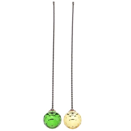TOYZFRIENDY 2 piezas Cadenas Colgantes para Ventilador de Techo con Colgante Cristal Decorativo Accesorio para Lámpara de Techo Extensión para Tirador de Cadena Color Aleatorio
