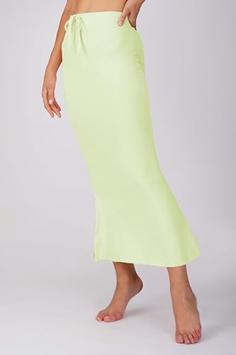 Sunehla Deal Saree Shapewear Petticoat for Women | Adjustable Drawstring & Side Slit Skirt (Mintgreen, Large) — view 3