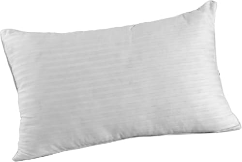 Juego de 2 almohadas de rayas egipcias, almohada de calidad hotelera, relleno de fibra hueca virgen diseñada para dormir de espalda, estómago y de lado, 49 x 74 cm. (1)