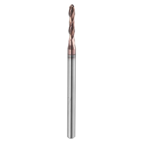 Image of HARFINGTON Ball Nose End Mill 2 Flute 3 /32 inch Diameter 1 /8 inch Shank Tungsten Carbide TiAlN Coated Spiral CNC Router Bits 1 /2 inch Cutting Length Single End Ball for Carving Engraving Grinding
