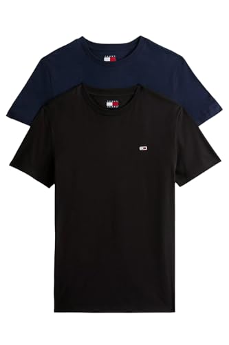 Tommy Jeans Homme TJM Xslim 2pack Jersey Tee Ext Dm0dm20687, Multi (Black/Dark Night Navy), M