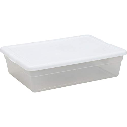 Sterilite 28 Qt Underbed Storage Box, Stackable Bin with Lid...