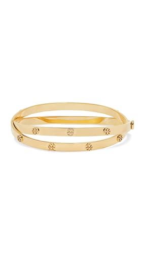 Tory Burch Womens Miller Stud Double Hinge Bracelet Tory Gold Medium