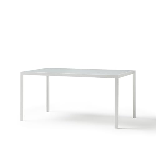 KG KITGARDEN - Mesa Aluminio Terraza/Jardín, 150x90x72, Blanco Roto - Parma