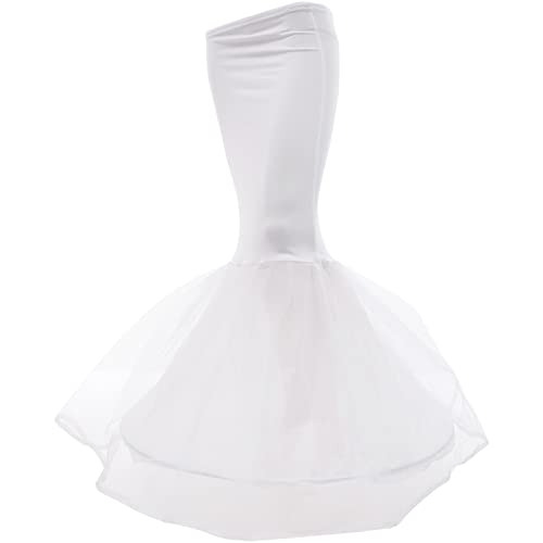 Amosfun sirène Queue de Poisson Jupon étage Longueur Jupon Crinoline pour Les Femmes mariée Robe de mariée Blanc