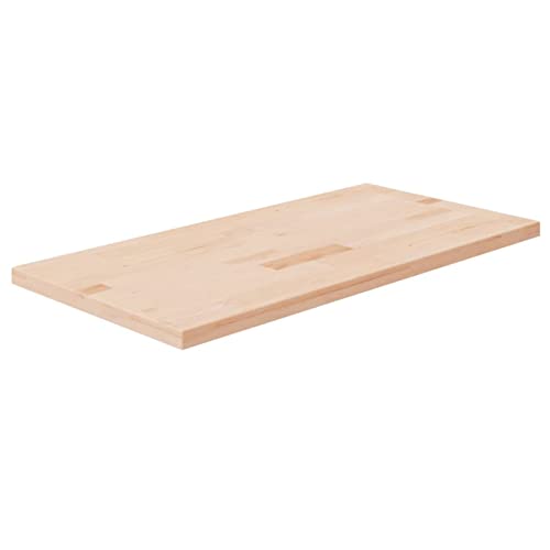 Table de bureau en bois massif 80 x 40 x 2,5 cm pour plan de travail en bois brut