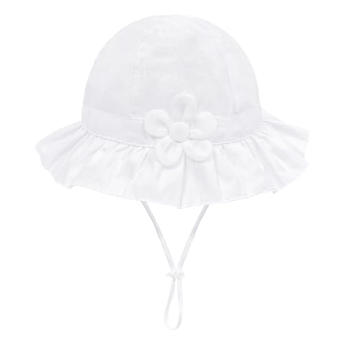 Image of Toddler Kids Baby Girl Sun Hat Floppy Cotton Summer Hat 50+ SPF Protective
