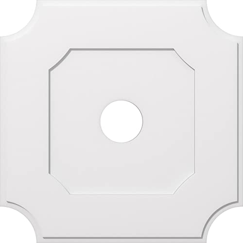 Image of Ekena Millwork CMP40LE-07000 Locke Architectural Grade PVC Contemporary Urethane Ceiling Medallions 40 inchOD x 7 inchID x 24 inchC x 1 inchP