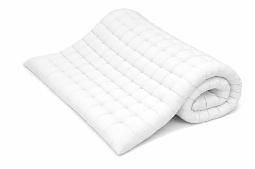 Image of ATOOTFUSION Soft Cotton Quilt | Foldable Light Weight Filled Single Firm Cotton Quilt Mattress| Gadda (Solid Coloured, Sleeping Capacity, 6 x 6 ft or 72 x 72 Inches) Double Bed (White)