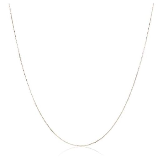 Amazon Essentials Sterling Silver Thin 0.8mm Box Chain Necklace 18", Silver (previously Amazon Collection)