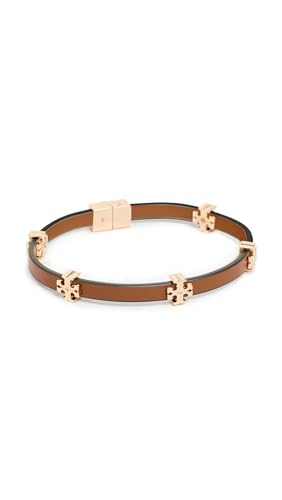 Tory Burch Womens Eleanor Bio Bracelet Tory Gold/Classic Chestnut S/M