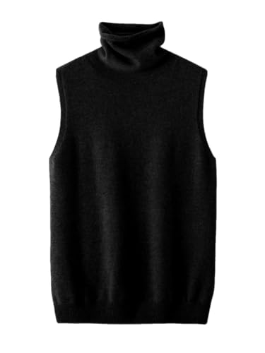 Women Sleeveless Turtleneck Merino Wool Sweater Vest Soft Warm Winter Elegant Layering Knit Tops