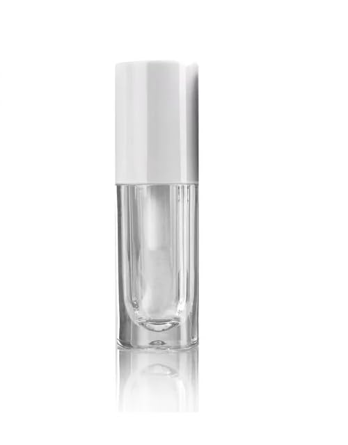 [ Wholesale Set of 50 PCS ] 5ML Empty refillable Thick Wand Lipgloss containers with White Screw Cap-image-2