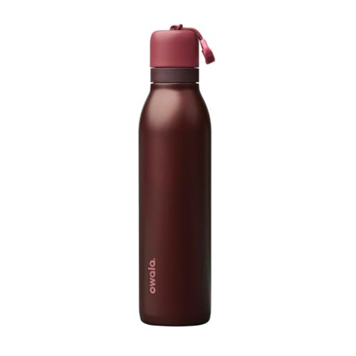 Image of Owala FreeSip Twist Insulated Stainless Steel Water Bottle with Straw for Sports and Travel, BPA-Free, 24-oz, Black Cherry