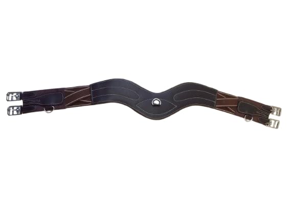 BENZ EQUESTRIAN ANATOMICAL LONG GIRTH PADDED LEATHER ELASTICATED SS FITTINGS (48”.120cm, Brown)