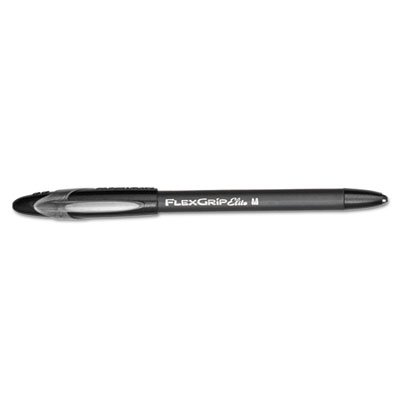 Paper Mate Flexgrip Elite Stick Medium Point Ballpoint Pens, 12 Black Ink Pens (85585)