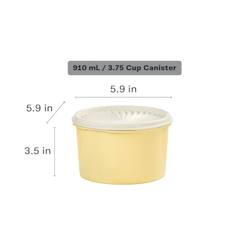 Image of Tupperware Heritage Collection 8 Piece Food Storage Canister Set in Vintage Colors, Dishwasher Safe and BPA Free (4 Containers, 4 Lids)
