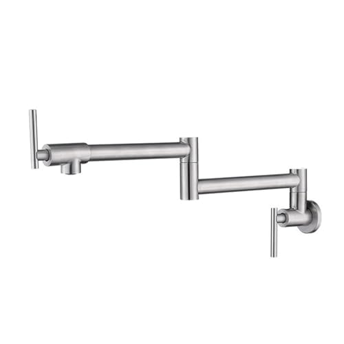 Robinet de cuisine pivotant à fixation murale brossée pour évier