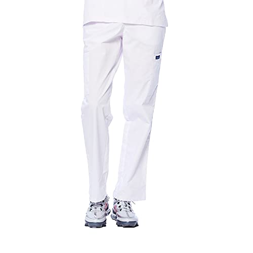 Dagacci Scrubs Medical Uniform Women and Men Unisex Scrubs Pants Medical Scrubs Pants X-Large White