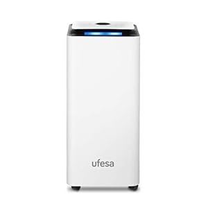 Ufesa DH5020 Deshumidificador 420W, 20L /dia, Silencioso con Panel Intuitivo, Filtro de Carbón Activo, Tubo de Drenaje Continuo, Función Secado Ropa, Temporizador