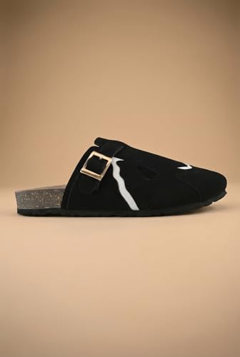 Image of Big Fox Men's Cork Footbed Clogs with Adjustable Buckle | Closed-Toe Comfort Sandals | Slip-On Casual Wear