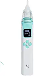 Aspirador Nasal Digital com 3 Velocidades, Bicos de Silicone, Carregável, Tela LCD, Seguro para Bebês (Azul, Único)