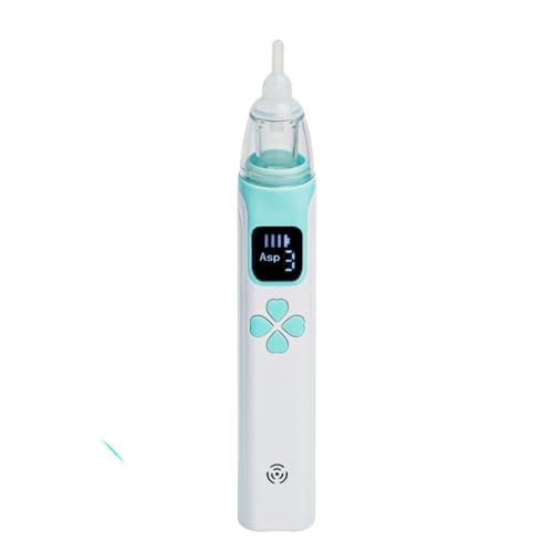Aspirador Nasal Digital com 3 Velocidades, Bicos de Silicone, Carregável, Tela LCD, Seguro para Bebês (Azul, Único)