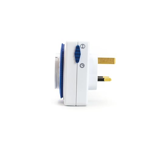 STATUS Timer Switch | 24 Hour Segment Timer Light Switch | White UK Plug | Separate Socket | S24HRSQT1WS1PK4