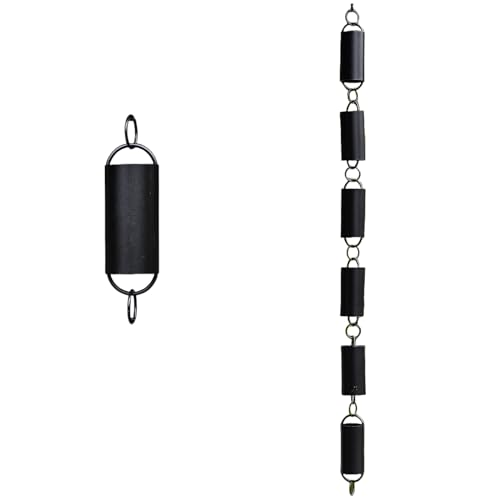 simerlook 雨 樋 レインチェーン 雨水チェーン 鎖樋 雨樋 雨樋チェーン 側溝縦樋 屋外用レインチェーン ステンレス素材 庭飾り お寺用品 別荘装飾 取り付け簡 (ブラック1,1m 5個)