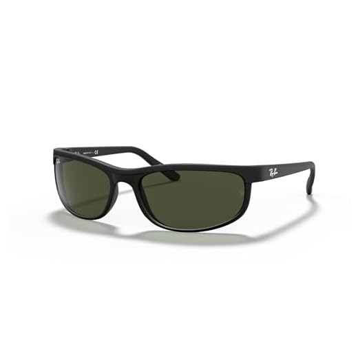 Ray-Ban Óculos de sol retangulares masculinos Rb2027 Predator 2, Preto/preto fosco/G-15 verde, 62 mm
