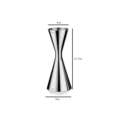 1 Piece Double Jigger Cocktail Jigger Drink Jigger Double Cocktail Jigger Cocktail Measuring Cup Stainless Steel Bar Jigger 1Oz & 2Oz Cocktail Jigger Measuring Cup Bar Tool, Silver #TOP1