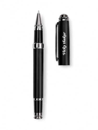 Image of Personalized Signature Pen | Custom Name Engraved Premium Metal Ballpoint Pen with Smooth Blue Ink | Luxury Executive Writing Pen | Elegant Stylish Design | Refillable Office & Professional