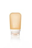 humangear GoToob+ Refillable Silicone Travel Size Bottles with Locking Cap, Orange, Medium (2.5oz)