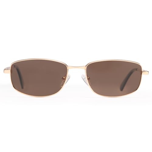 Retro Rectangle Polarized Sunglasses for Women Men UV400 Vintage Metal Frame, Classic Trendy Outdoor Shades DG509-20252