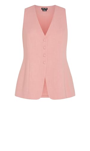 City Chic Women's Plus Size Vest - Tori V Neck Button4