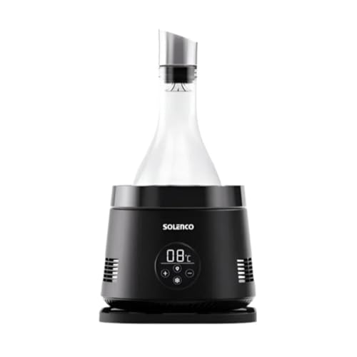 Solenco Life - Enfriador de vino con decantador integrado, temperatura de servicio de precisión, refrigeración termoeléctrica, diseño LED elegante, 60 W de eficiencia energética