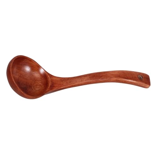 FUNOMOCYA Wooden Serving Spoon with Long Handle Ergonomic Kitchen Utensil for Stirring Scooping and Serving Soups and Stews Spoon for Deep Pots