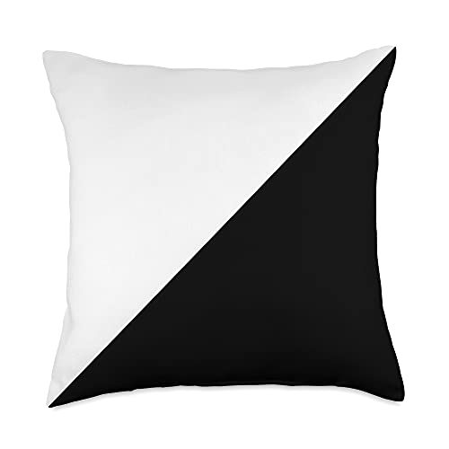 Half Black Half White Plain Aesthetic Modern Boho Minimalist Throw