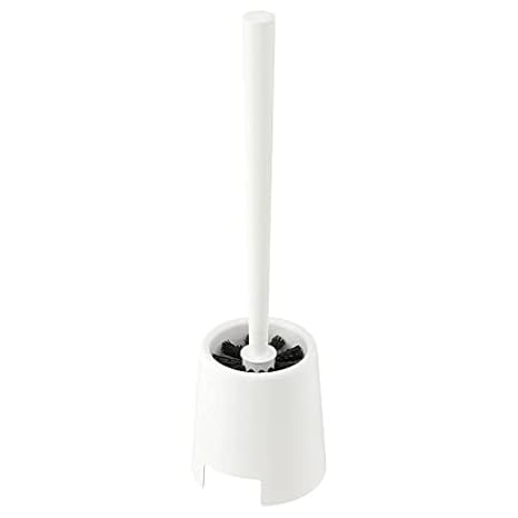 Ikea Hardwearing And Durable Toilet Brush With Holder (White), Polypropylene,Plastic,Metal,Steel