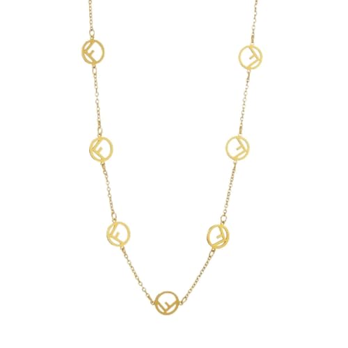 Exquisite 18K Vintage Color F Letter CZ Gold Necklace for Women, chunky necklaces for women, Classic and Simple Design for Elegant Women Jewelry Birthday, Thanksgiving Gifts