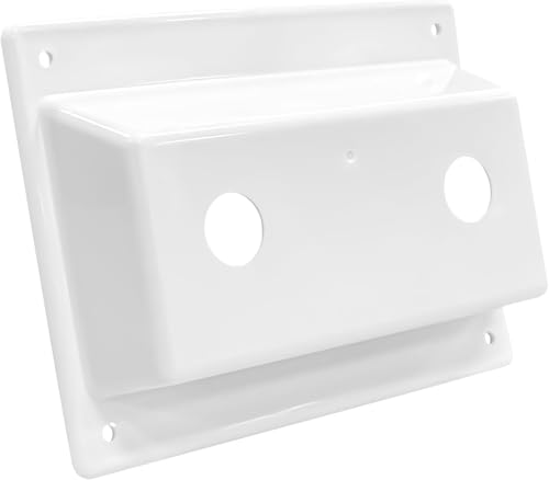 Image of RV Shower Faucet Bezel Stand Off Cover Plate - Durable ABS Bath Faucet Cover Replacement for Camper Trailer Motorhome, Prevents Leaking, Easy Installation (4 inch Hole Spacing)