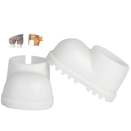 Sunla Zapatos de muñeca para Labubu, bonitos accesorios de zapatos para muñeca de 17 cm compatibles con la serie sentado de pie, zapatos de lluvia de silicona para muñeca (1 par blanco, sin muñeca)