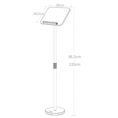 Supporto per libri da pavimento, altezza e angolazione regolabili, supporto per computer portatile, per lettura, pittura e riviste con clip per pagine
