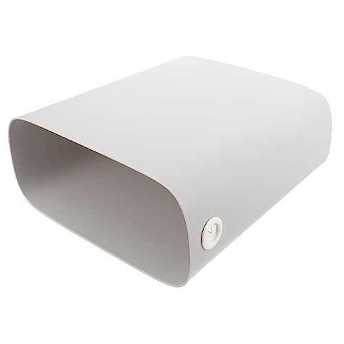 Caneca de basura rectangular de plástico color gris claro